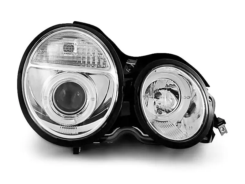 Scheinwerfer Angel Eyes chrom passend für Mercedes W210 E-Klasse 95–05/99 Highlight