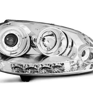 Zertifiziert Scheinwerfer Angel Eyes chrom passend für VW Golf 5