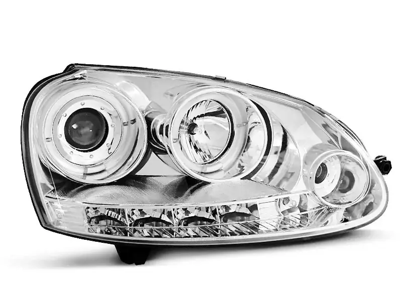 Zertifiziert Scheinwerfer Angel Eyes chrom passend für VW Golf 5
