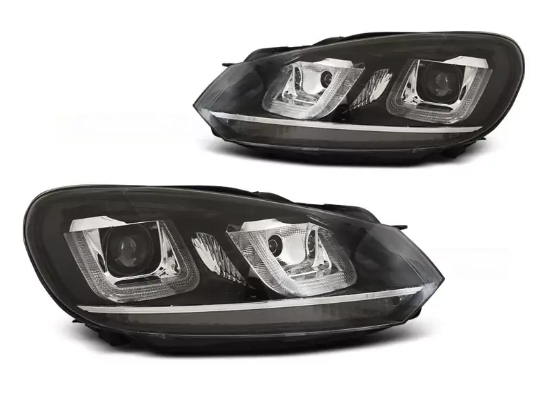 Scheinwerfer U-LED Light DRL schwarz chrom passend für VW Golf 6 08-12 Preisreduziert