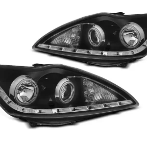 Versand Am Gleichen Tag Scheinwerfer passend für Ford Focus II 02/08-10 Angel Eyes CCFL Schwarz