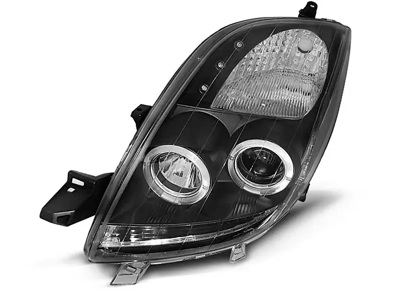 Scheinwerfer passend für Toyota Yaris 06-09 Angel Eyes Schwarz Highlight