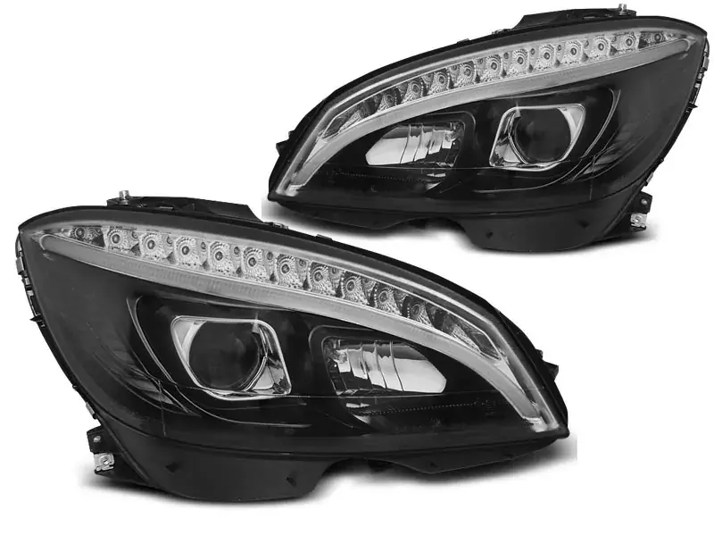 Scheinwerfer Röhrenlicht schwarz passend für Mercedes W204 07-10 Begrenztes Angebot