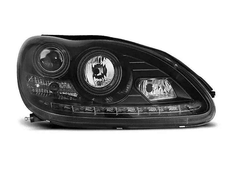 Billig Scheinwerfer Tageslicht schwarz passend für Mercedes W220 S-Klasse 09.98-05.05