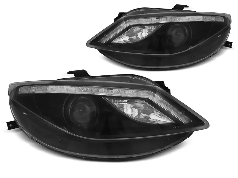Direktkauf Scheinwerfer Tageslicht schwarz mit LED-Blinker passend für Seat Ibiza 6J 06/2008–2012