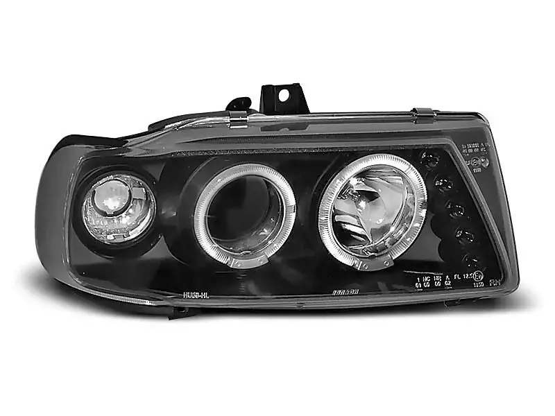 Scheinwerfer Angel Eyes schwarz passend für Seat Ibiza / Cordoba / Polo 10.93-08.99 Schnäppchen