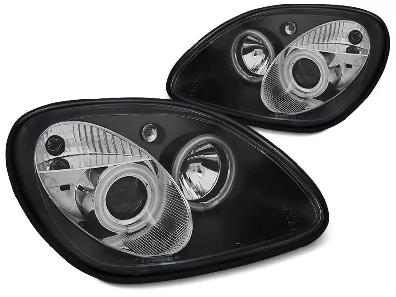 Echt Scheinwerfer Angel Eyes CCFL schwarz passend für Mercedes R170 SLK 04/96–2004