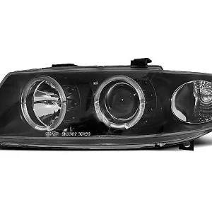 Versand Am Gleichen Tag Scheinwerfer Angel Eyes schwarz passend für Seat Leon / Toledo 04.99–08.04