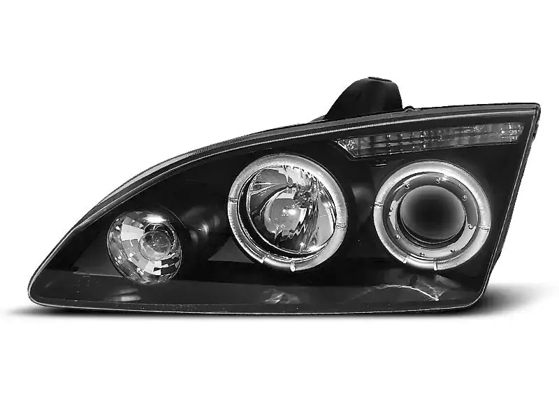 Billig Scheinwerfer Angel Eyes schwarz passend für Ford Focus II 09/04–01/08
