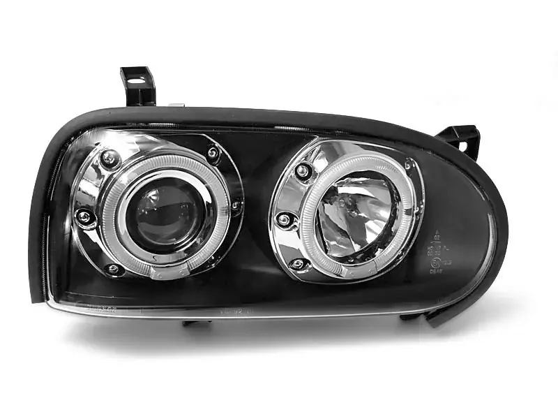 Schnäppchen Scheinwerfer Angel Eyes schwarz passend für VW Golf 3 09.91-08.97