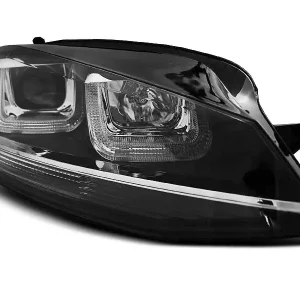 Zertifiziert Scheinwerfer U-LED grau mit Chromlinie passend für VW Golf 7 11.12–17