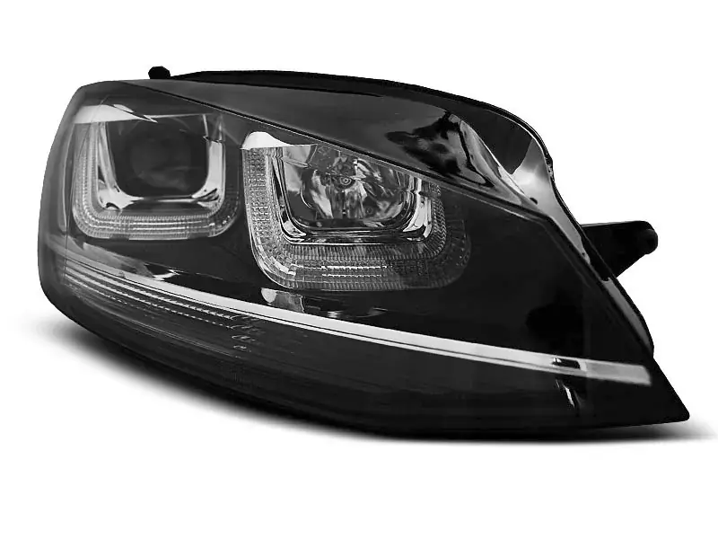 Zertifiziert Scheinwerfer U-LED grau mit Chromlinie passend für VW Golf 7 11.12–17