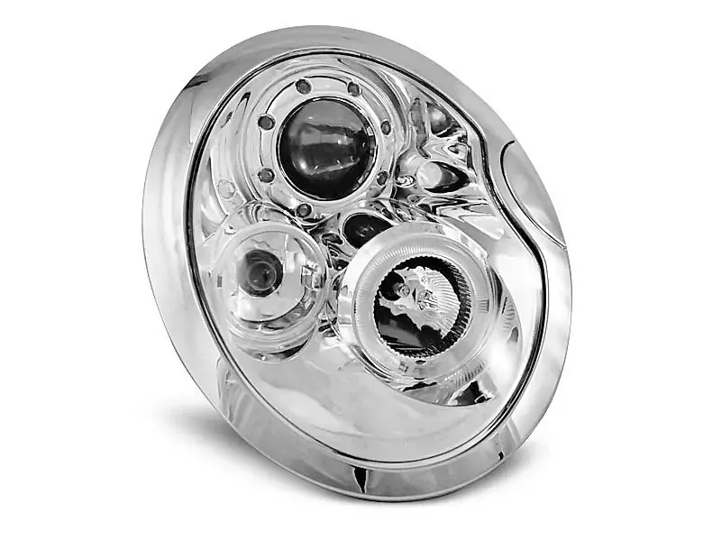 Super-Preis Scheinwerfer Angel Eyes chrom passend für BMW Mini (Cooper) 05.01-10.06