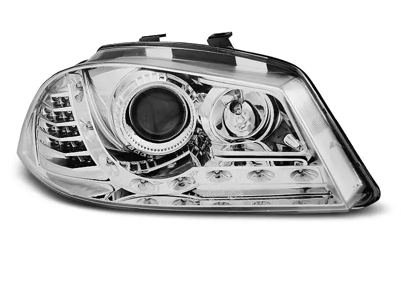 Chrom Projektorscheinwerfer mit LED-Standlicht passend für Seat Ibiza 6L 04.02-08 Günstig