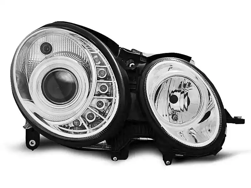 Neu Scheinwerfer Tageslicht chrom passend für Mercedes W211 E-Klasse 03.02–04.06