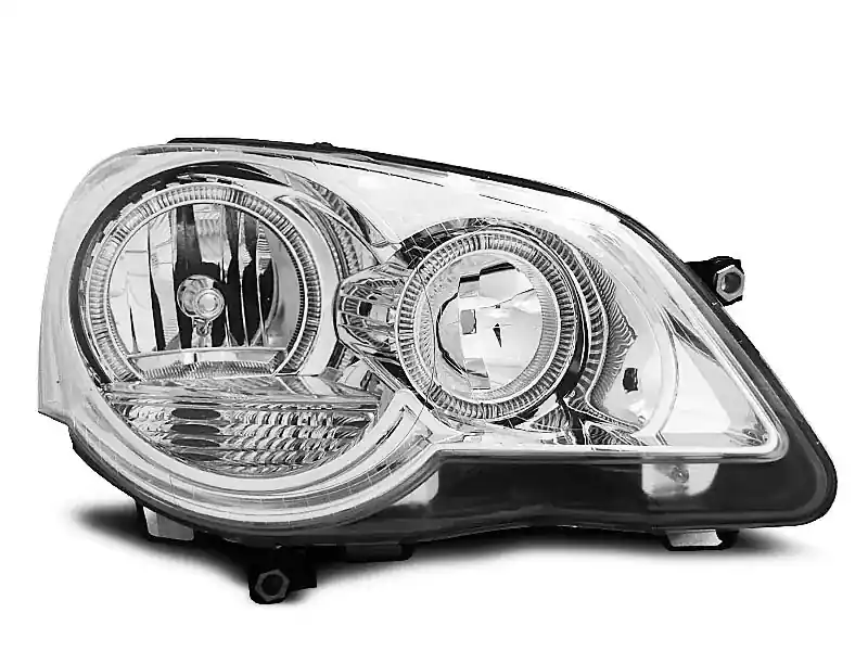 Geprüft Scheinwerfer Angel Eyes chrom passend für VW Polo 9n3 04.05–09