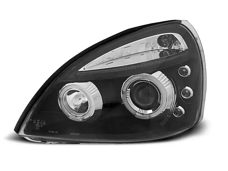 Markenprodukt Scheinwerfer schwarz Angel Eyes passend für Renault Clio II (06/2001–09/2005)