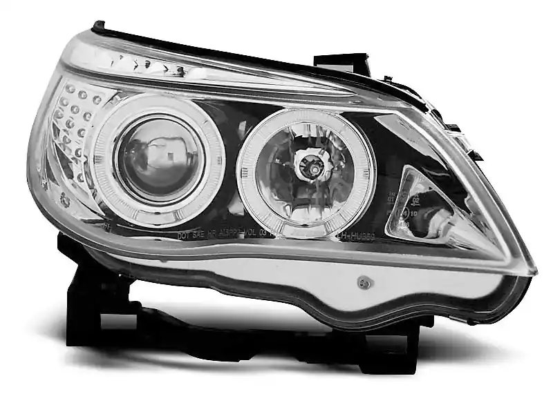 Scheinwerfer Angel Eyes chrom LED-Blinker passend für BMW E60 / E61 Versand Am Gleichen Tag