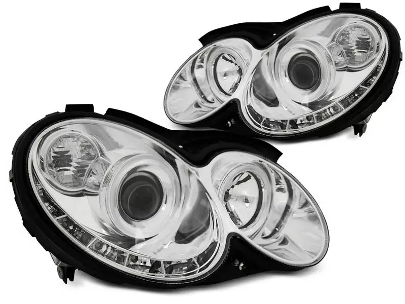 Super-Preis Scheinwerfer Tageslicht chrom passend für Mercedes CLK W209 03–10