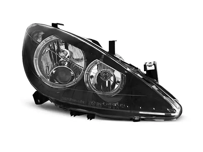 Versand Am Gleichen Tag Angel Eyes Scheinwerfer Black passend für Peugeot 307 04.01-06.05