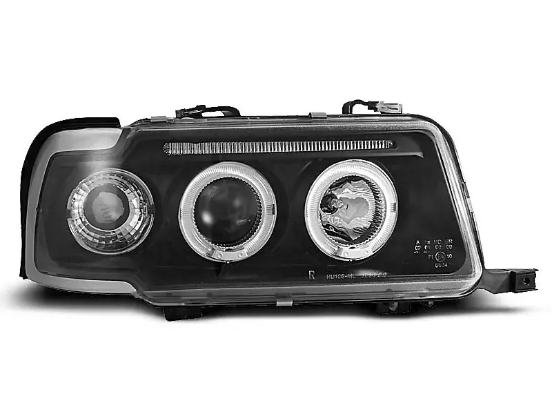 Neue Kollektion Scheinwerfer Angel Eyes schwarz passend für Audi 80 B4 09.91–04.96