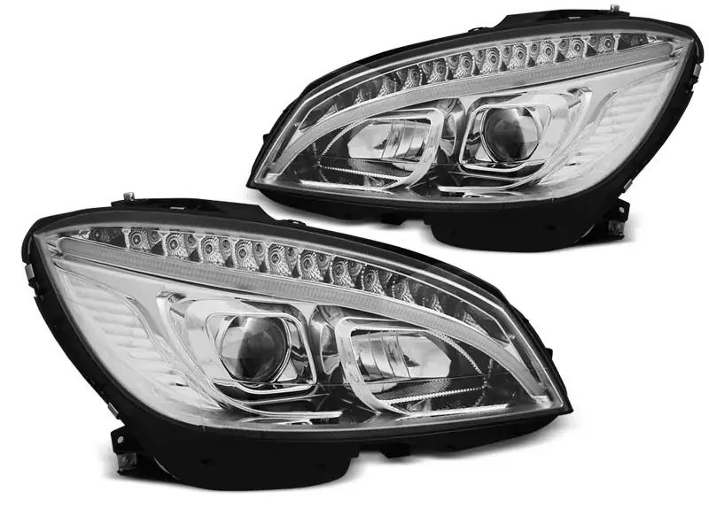 Rabatt Scheinwerfer Röhrenlicht chrom passend für Mercedes W204 07-10
