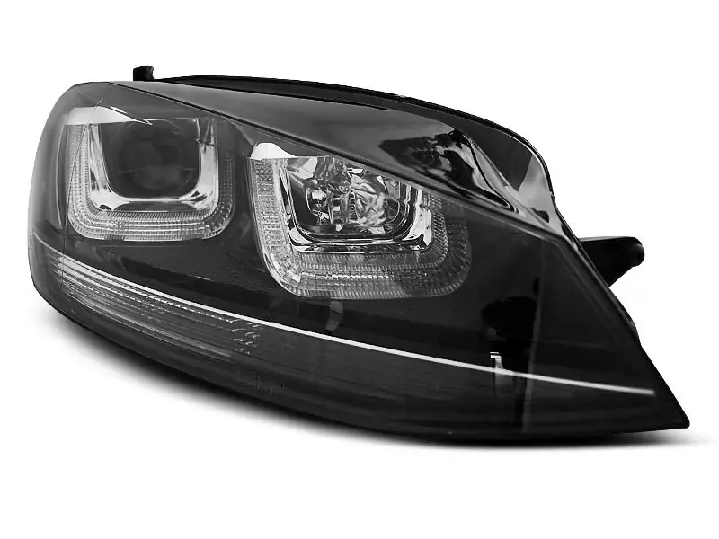 Garantierte Lieferung Scheinwerfer U-LED grau mit schwarzer Linie passend für VW Golf 7 11.12–17