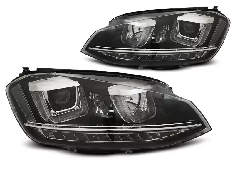 Preisreduziert Scheinwerfer U-LED Light DRL Black mit dynamischen Blinkern passend für VW Golf 7