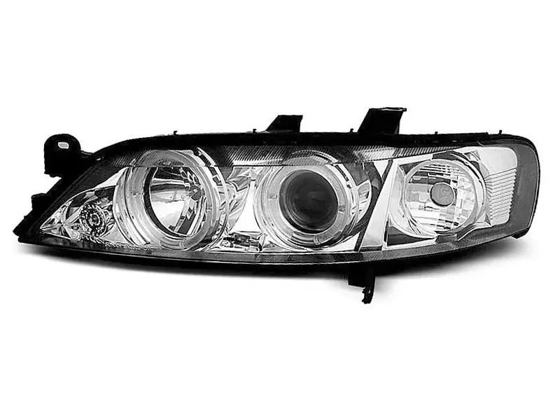 Scheinwerfer passend für Opel Vectra B 99–03.02 Engelsaugen Chrom Zertifiziert