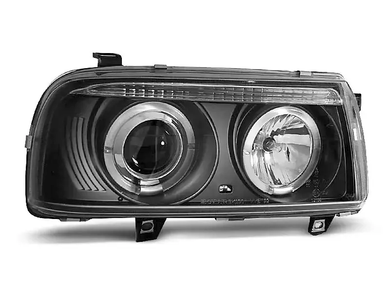 Günstig Scheinwerfer Angel Eyes schwarz passend für VW Vento 01.92-08.98