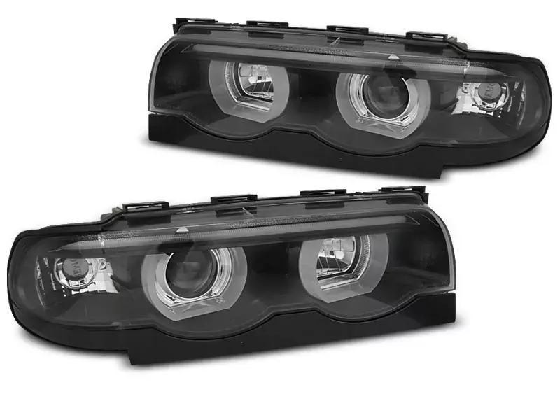 Rabatt Scheinwerfer Angel Eyes LED 3D schwarz passend für BMW E38 94-01