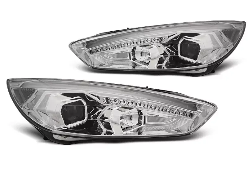 Mega-Angebot Scheinwerfer chrom LED DRL passend für Ford Focus Mk3 15-18