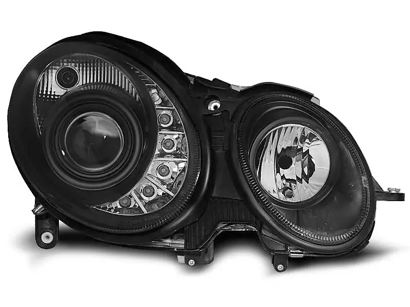 Preiswert Scheinwerfer Tageslicht schwarz passend für Mercedes W211 E-Klasse 2005–2009