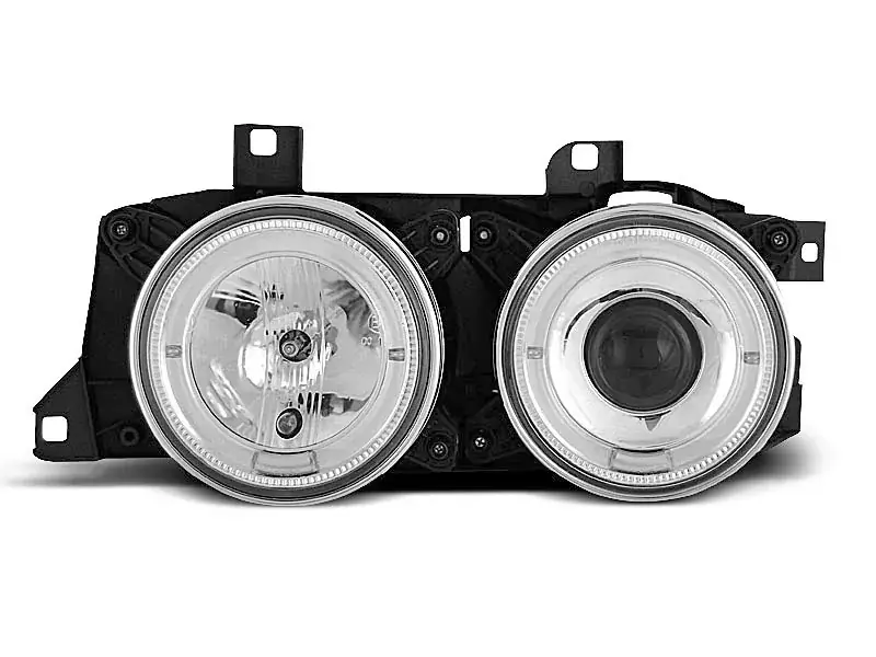 Preisreduziert Scheinwerfer Angel Eyes chrom passend für BMW E32 / E3