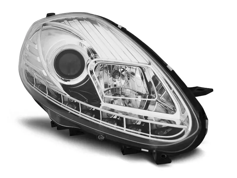Abverkauf Scheinwerfer passend für Fiat Punto Evo 10.09-12 chrom DRL LED