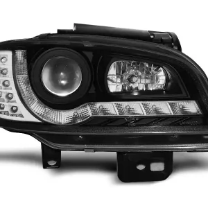 Versand Am Gleichen Tag Scheinwerfer schwarz mit LED Tagfahrlicht passend für Seat Ibiza / Cordoba 09.99–03.02