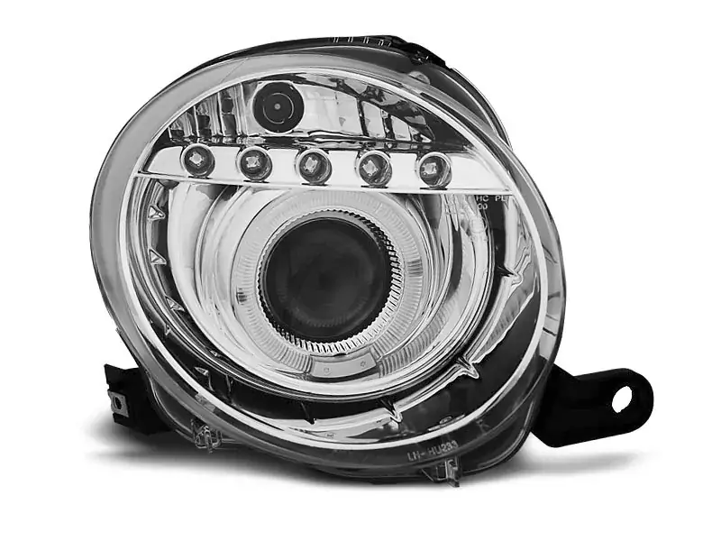 Projektor Scheinwerfer chrom LED passend für Fiat 500 07-15 Highlight