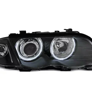 Angel Eyes CCFL Scheinwerfer schwarz passend für BMW E46 Garantierte Lieferung