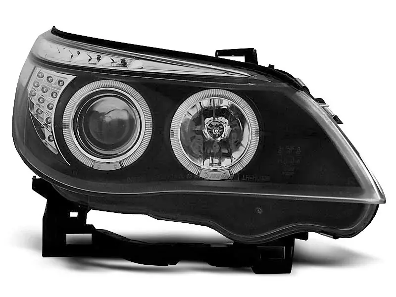 Knallerangebot Scheinwerfer Angel Eyes schwarz LED-Blinker passend für BMW E60 / E61