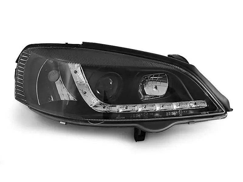 Versand Am Gleichen Tag Scheinwerfer passend für Opel Astra G 09.97-02.04 Tageslicht Schwarz