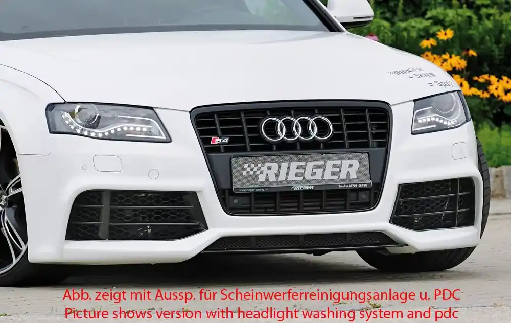 Sonderangebot Rieger Spoilerstoßstange passend für Audi A4 (B8/B81) Limousine 11/2007–12/2011