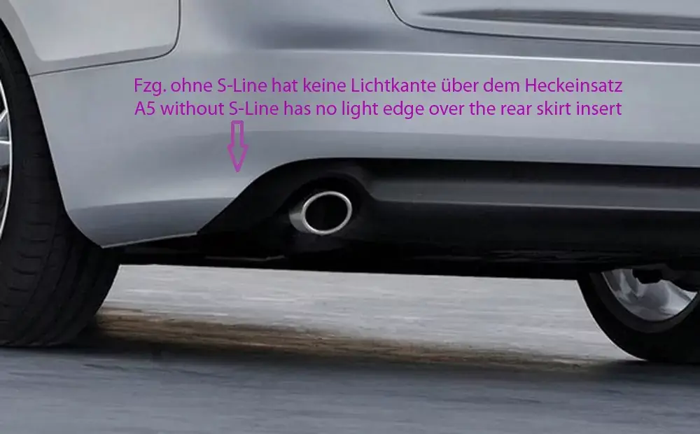 Ausverkauf Rieger Heckschürzenansatz passend für Audi A5 S5 (B8/B81) Cabrio 06.07–07.11