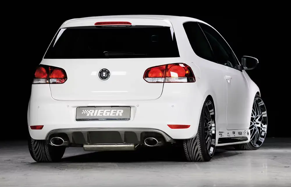 Rieger Heckeinsatz mit 2 Doppelfinnen passend für VW Golf 6 GTI Abverkauf