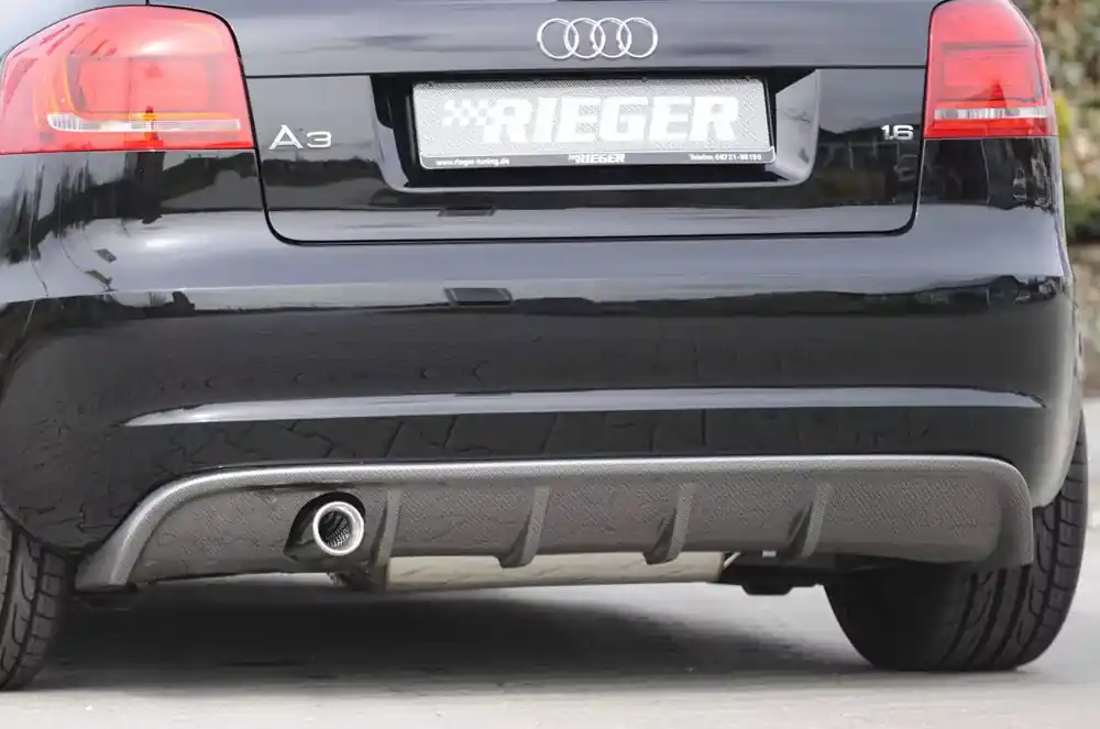 Ausverkauf Rieger Heckeinsatz passend für Audi A3 (8P) 3-tür. 07.08- (ab Facelift)