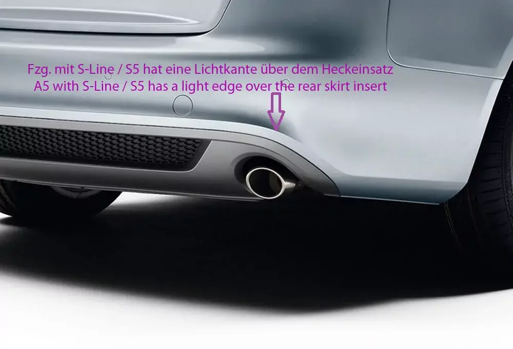 Rieger Heckeinsatz passend für Audi A5 S5 (B8/B81) Coupé 06.07–07.11 (bis Facelift) Super-Preis