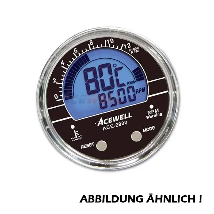 Acewell ACE-2900 Digitalinstrument mit Drehzahlmesser und Temperaturanzeige Knallerangebot