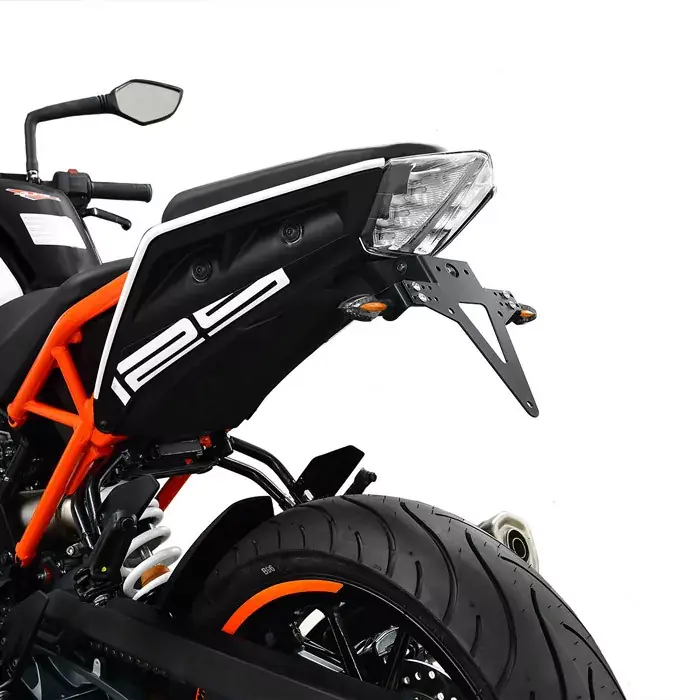 Kennzeichenhalter passend für KTM 125 / 390 Duke 17-20 verstellbar schwarz inkl. Reflektorhalter Nur Für Kurze Zeit