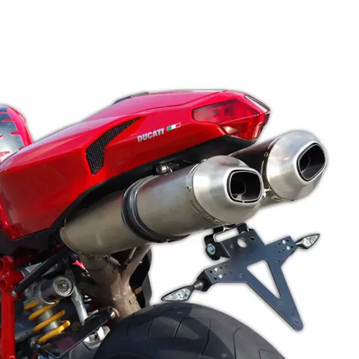 Kennzeichenhalter passend für Ducati 848/1098/1198 verstellbar schwarz inkl. Reflektorhalter Sonderaktion
