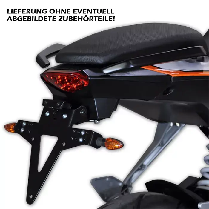 Bestpreis Kennzeichenhalter passend für KTM 125/200/390 Duke (11-16) verstellbar schwarz inkl. Reflektorhalter