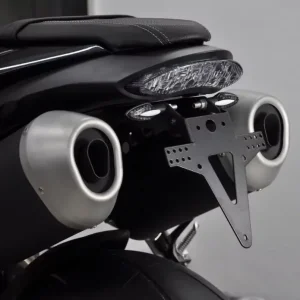 Ausverkauf Kennzeichenhalter passend für Triumph Speed Triple S/R 16-18, verstellbar, schwarz, inkl. Reflektorhalter